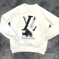 Мъжка блуза LV Louis Vuitton Peace and Love в бяло дълъг ръкав, снимка 1 - Пуловери - 34941975