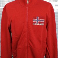 Napapijri Men's Red Long Sleeve Full Zipped Casual Track Jacket  - мъжко горнище размер L, снимка 1 - Суичъри - 43252709