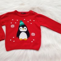 Коледен пуловер 6-9 месеца, снимка 2 - Бебешки блузки - 27083195