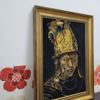 НАМАЛЕН  по портрет на Рембранд , снимка 5 - Антикварни и старинни предмети - 39421489