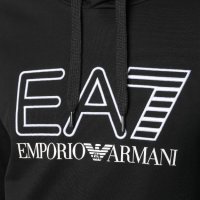 EMPORIO ARMANI EA7 Black Embroidered Logo Мъжко Горнище тип Суичър size XL (L), снимка 5 - Суичъри - 35418989