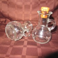 стъкло , 2 броя миниатюрни канички,шише за елексир, снимка 4 - Колекции - 35592461