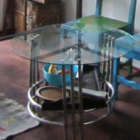 Стъклена кръгла маса, снимка 2 - Маси - 35377309
