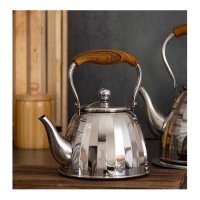  Чайник от неръждаема стомана с финна цедка,Haus Roland,Индукционно дъно-1л , снимка 4 - Аксесоари за кухня - 44131990
