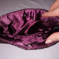 Accessorize малка дамска чанта с мъниста във виолетов цвят - със забележки, снимка 14 - Чанти - 43946030