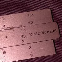 Rechenschieber reiss 3201 логаритмична линия от соца ГДР метална, снимка 9 - Други ценни предмети - 43141693