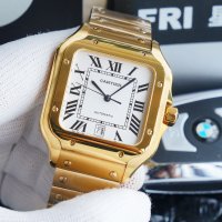 Мъжки часовник Cartier Santos de Cartier Gold с автоматичен механизъм, снимка 2 - Мъжки - 43515507