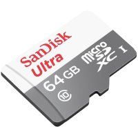 Карта памет SanDisk Ultra microSDXC, 64GB, 100MB/s Class 10 UHS-I + SD Адаптер, снимка 2 - Резервни части за телефони - 43436206