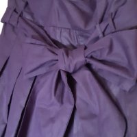 Лилава рокля тип балон с панделка и презрамки, снимка 1 - Рокли - 33334082