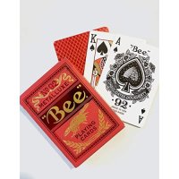 карти за игра BEE METALLUXE RED нови  Класически дизайн на карти Bee Diamond Back завършен с красиво, снимка 3 - Карти за игра - 33294864