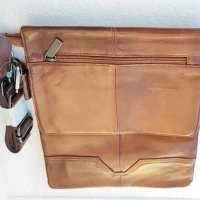 Мъжка кожена чанта с капак, снимка 5 - Чанти - 38965277
