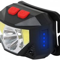10 W LED челник, фенер за глава, CREE LED + COB CREE LED, СЕНЗОР ЗА ДВИЖЕНИЕ, micro USB, снимка 3 - Къмпинг осветление - 33165184