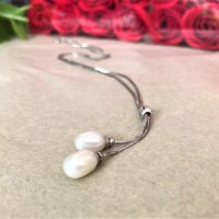 Сребърен синджир с естествени перли , снимка 3 - Подаръци за жени - 28180984