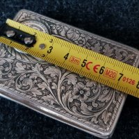 Сребърна сребро табакера кутиика за енфие Сецесион, снимка 12 - Антикварни и старинни предмети - 33655596