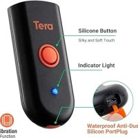 Безжичен баркод скенер Tera, мини джобен 1D скенер, снимка 2 - Друга електроника - 44049637