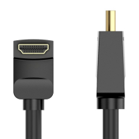 Кабел HDMI Мъжко Ъглов на 90° - Мъжко Ver:2.0 4K/60Hz Gold 2M Vention AARBH Cable HDMI M/M, снимка 2 - Кабели и адаптери - 36445494