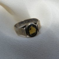 Рядък стар сребърен немски пръстен с флуоресциращ флуорит, снимка 1 - Пръстени - 36601529