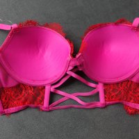 Ann Summers 70B нов дамски сутиен в цикламено с червена дантела и тюл, снимка 8 - Бельо - 43159383