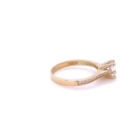 Златен дамски пръстен 1,95гр. размер:56 14кр. проба:585 модел:20209-1, снимка 2 - Пръстени - 43119072