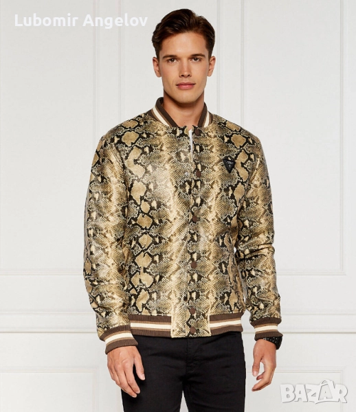 Оригинално кожено мъжко яке GUESS, размер L, НОВО, снимка 1