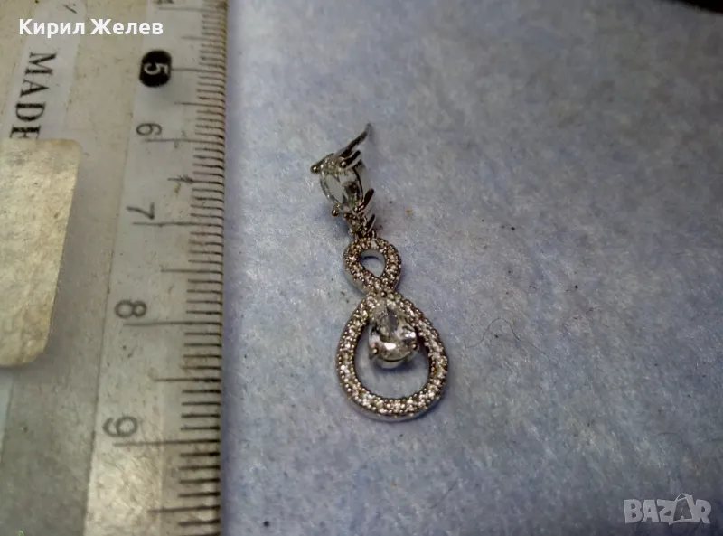 АЖУРНА СКЪПОЦЕННА ОБЕЦА РОДИРАНА БЛАГОРОДНА СТОМАНА с ФАСЕТИРАНИ БЛЕСТЯЩИ ЦИРКОНИ 49878, снимка 1