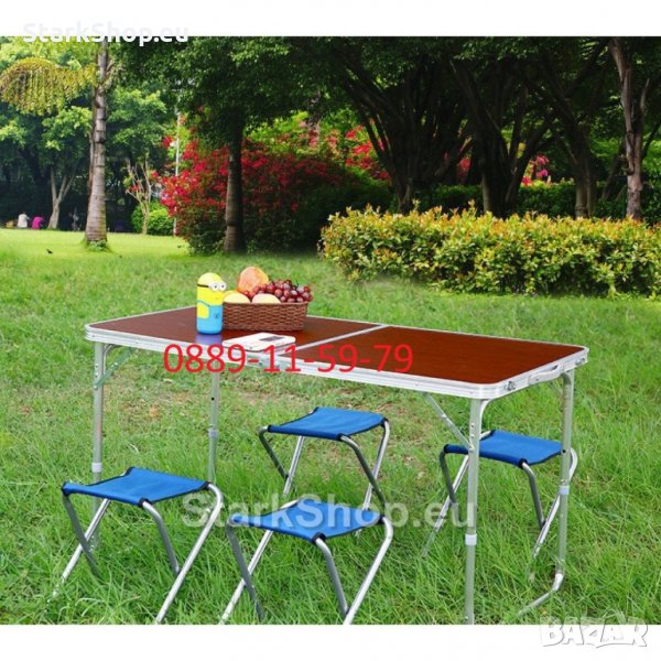 Комплект сгъваема маса за къмпинг с четири стола, снимка 1