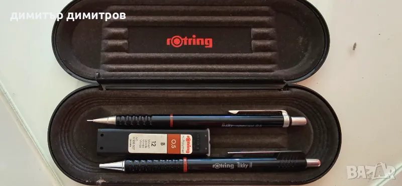 Комплект rOtring химикалка и автоматичен молив+пълнители, снимка 1