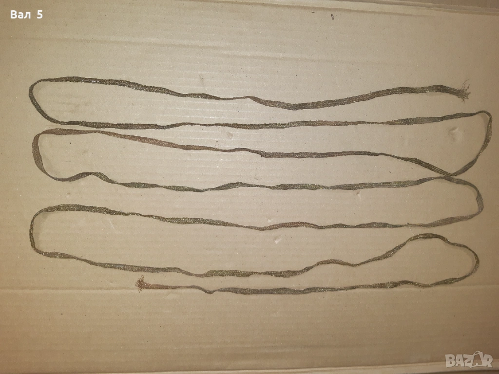 Стара автентична сърма - лента за пищимал , носия - 370 см, снимка 1