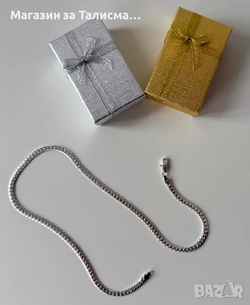 Печат 925 Сребърна верижка - синджир - Дължина 50см, снимка 1