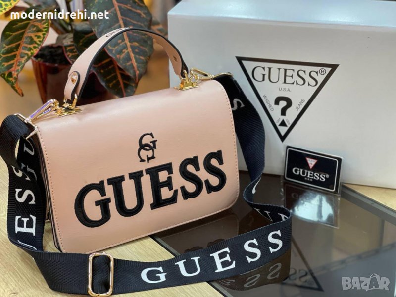 Дамска луксозна чанта Guess розова, снимка 1
