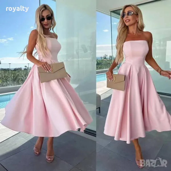 Розова дамска рокля , снимка 1