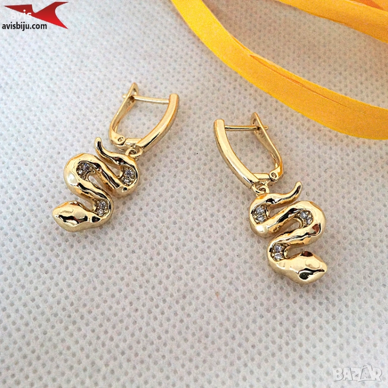 Обеци с 14К златно покритие 2141836, снимка 1
