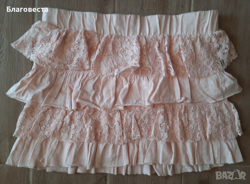 Кукленска къса пола с дантела, снимка 1
