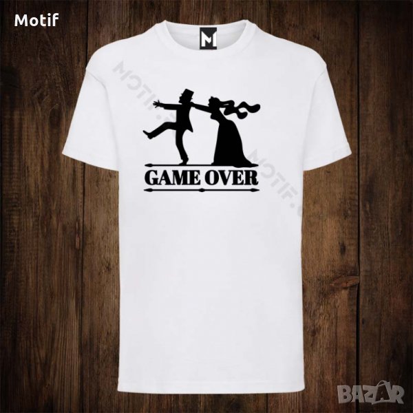 Мъжка тениска с щампа за ергенско парти Game Over , снимка 1
