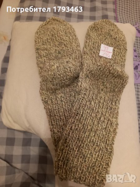 Ръчно плетени мъжки чорапи от вълна размер 45, снимка 1