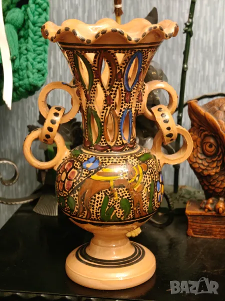 Антикварна ваза ceramica maiolica, снимка 1