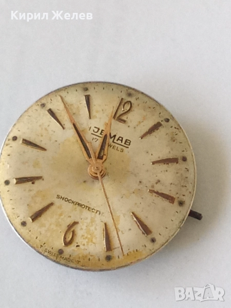 Механизъм с циферблат от стар ръчен часовник 52064, снимка 1