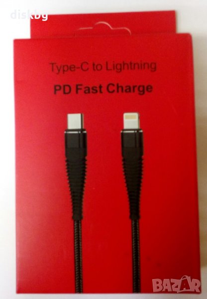 Нов кабел от TYPE C на Lightning въжен, 1 метър, снимка 1