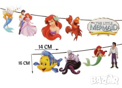 Малката русалка Ариел парти гирлянд банер украса декор рожден ден, снимка 1