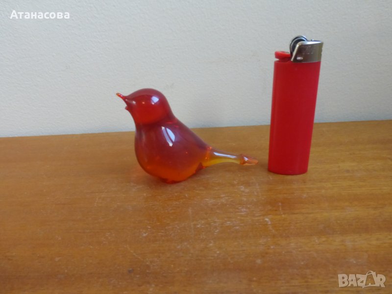 Стъклена фигура Птиче Птица Пиле Мурано, снимка 1