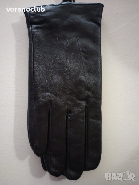 Кафяви мъжки кожени ръкавици Естествена кожа М, снимка 1