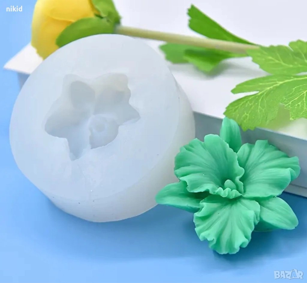 3D Орхидея цвете силиконов молд форма фондан гипс свещ смола украса шоколад, снимка 1