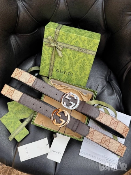 Колан+сертификат+торбичка gucci , снимка 1