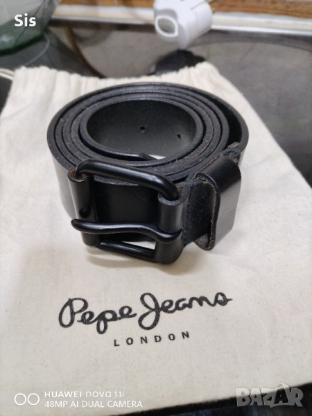 Мъжки черен колан от естествена кожа - Pepe Jeans London, снимка 1