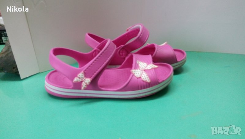 Детски розови сандали - чехли с велкро лепенки №30/31, снимка 1