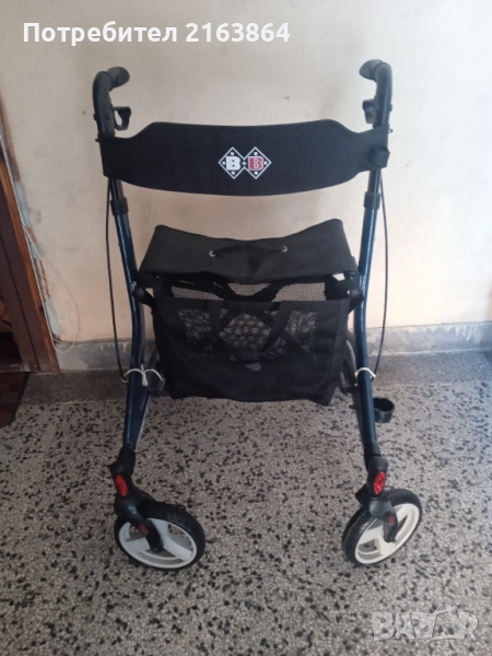 Сгъваема алуминиева проходилка ролатор за възрастни, оперирани, трудно подвижни хора, снимка 1