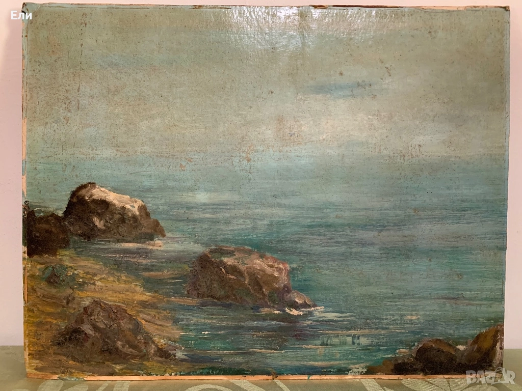 Маслена картина, български маринист, снимка 1