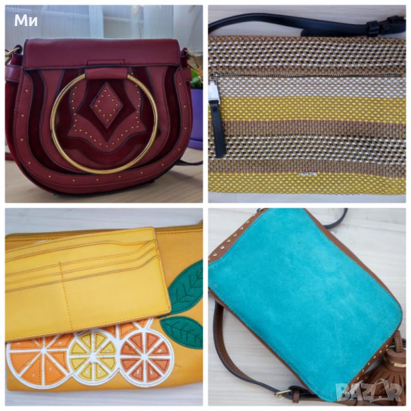 Дамска чанта/чанти - жълто, бордо, тюркоаз, Mango, Parfois, раница, снимка 1