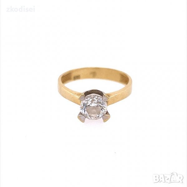 Златен дамски пръстен 2,90гр. размер:56 14кр. проба:585 модел:13197-5, снимка 1