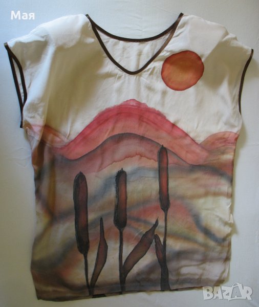 Копринена туника с леки подплънки, снимка 1